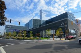 Hudson Lights in Fort Lee, as seen from the corner of Schlosser Street and Main Street. All photos by the author