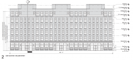 Diagram of the eastern side of 43 Franklin Avenue. image via DCP