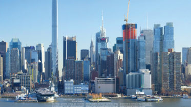 265 West 45th Street from Hudson River, rendering Courtesy RB Systems