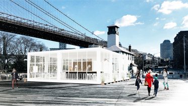 Rendering of the new Fulton Ferry Landing Pier venue - Starling Architecture