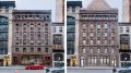 Existing structure at 16 East 16th Street (left) and rendering of proposed structure (right) - BKSK Architects