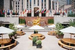 Outdoor summer dining in Rockefeller Center's Sunken Plaza - Tishman Speyer