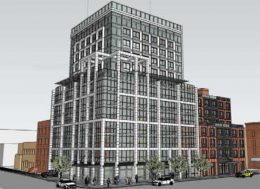 Preliminary rendering of mixed-use development - 2461 Hughes Associates