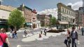 Rendering of Newark Avenue Pedestrian Plaza - Maser Consulting