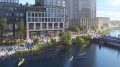 Rendering of the rezoned Gowanus waterfront and public esplanade along Nevins Street - Gowanus Forward