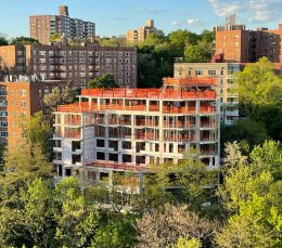 Topped-out view of ‘The Henry’ at 2395 Palisade Avenue - Courtesy of Timber Equities