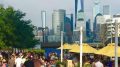 View of the Smorgusbar beer garden at Harborside Jersey City - Courtesy of Smorgusbar