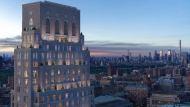 Birds-eye rendering of Claremont Hall at 100 Claremont Avenue