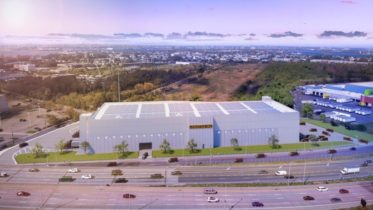 Aerial rendering of the College Point Logistics Center