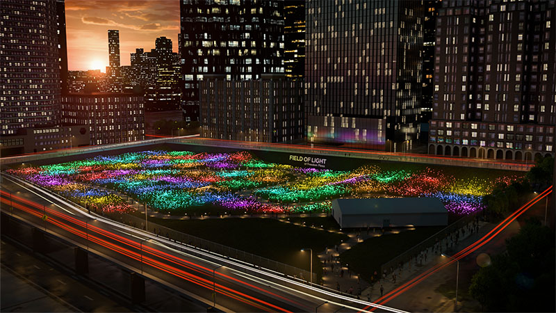 Aerial rendering of Field of Light - Courtesy of The Soloviev Foundation