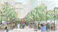 Concept sketch for a reimagined Park Avenue with wider median. Credit: New York City Department of Transportation