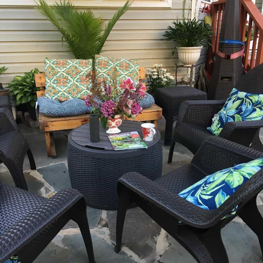 black wicker furniture patio 