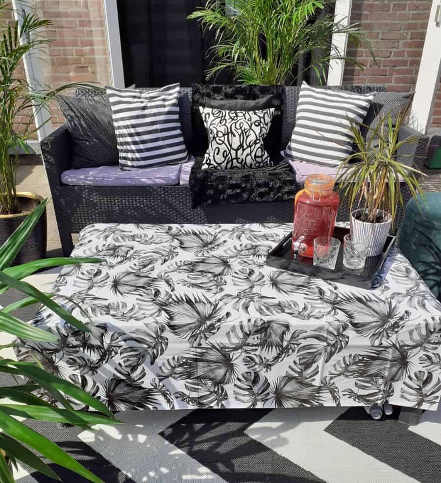 wicker sofa backyard patio 