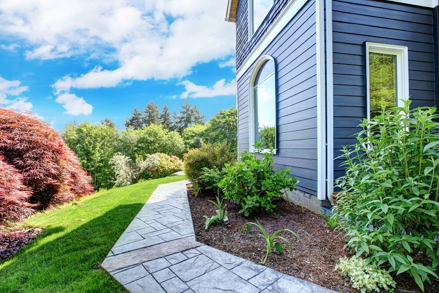 backyard concrete walkway