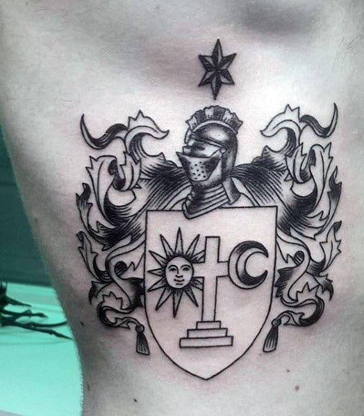 Cool Family Crest Tattoos For Guys With The Sun And Moon