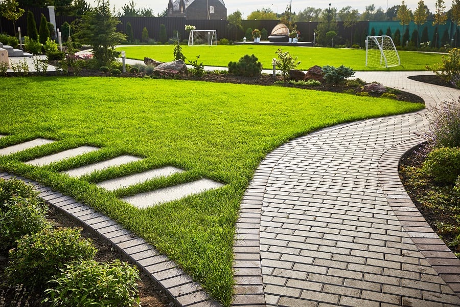 brick paver walkway landscaping 