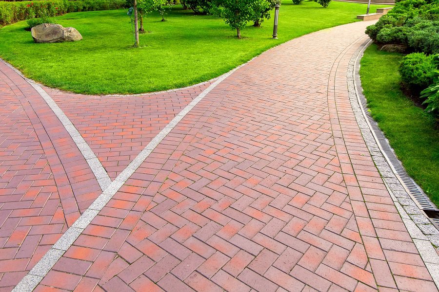 dark brick walkway