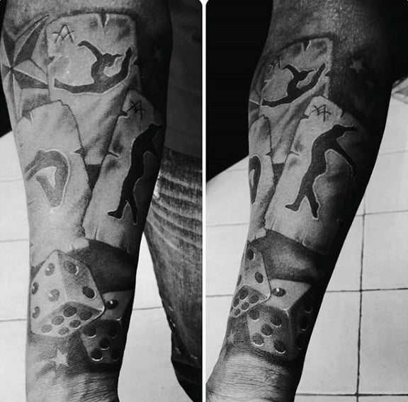 Dice And Cards Tattoo For Men