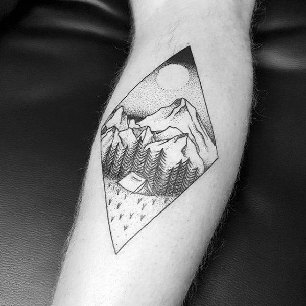 Forearm Creative Camping Tattoos For Men