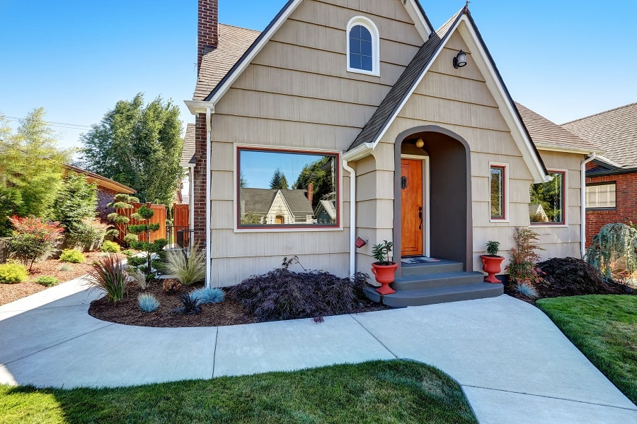 large concrete slab walkway front yard