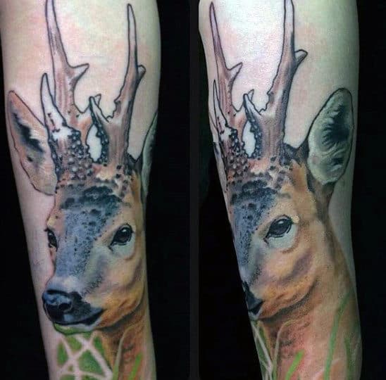 Male Deer Tattoos Designs On Arm