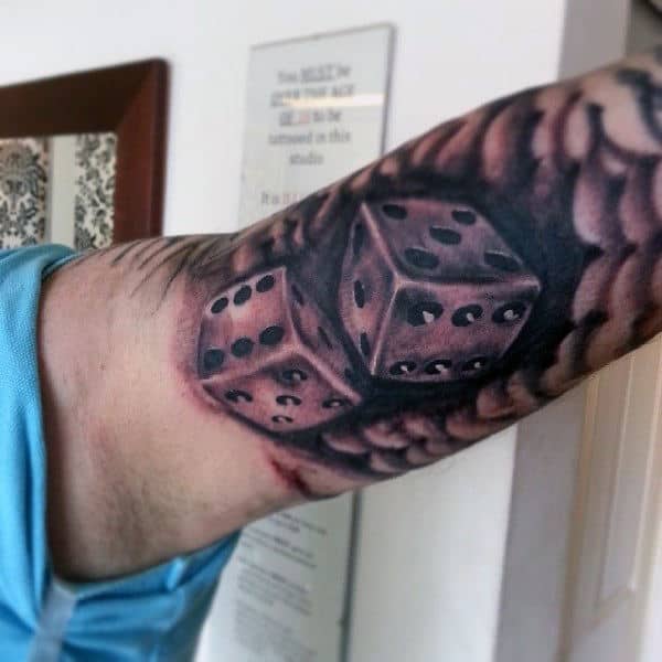 Mens Dice Tattoo