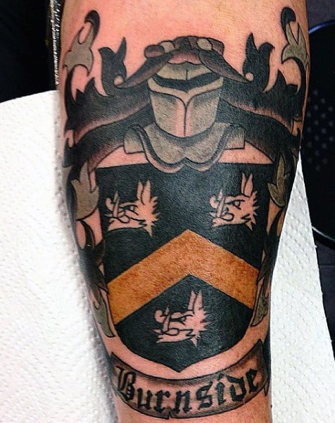 Mens Family Crest Tattoos Ideas Black And Orange