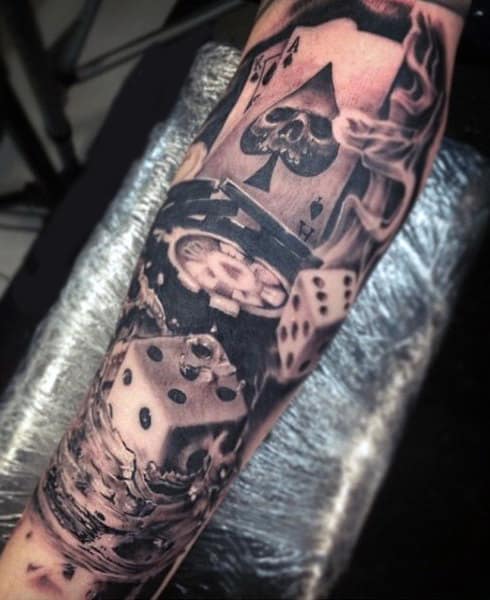 Mens Lucky Dice Tattoo