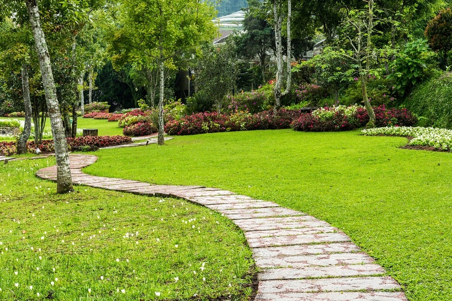 modern slab stone walkway 