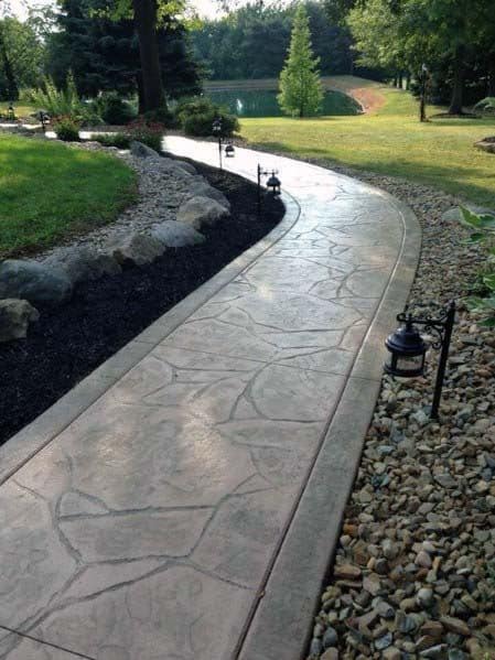 saw-cut patterned walkway