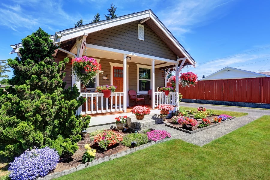 traditional front yard paver pathway