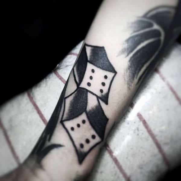 Retro Abstract Dice Tattoo Design Inspiration For Gentlemen