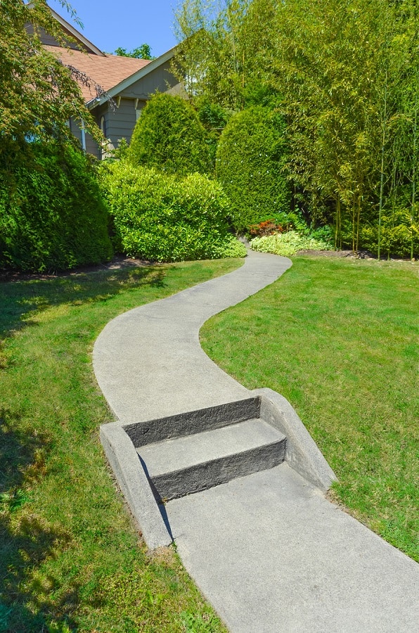 stone pathway grass garden