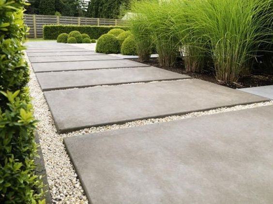 concrete slab paver pathway