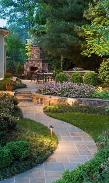 stone paver walkway backyard