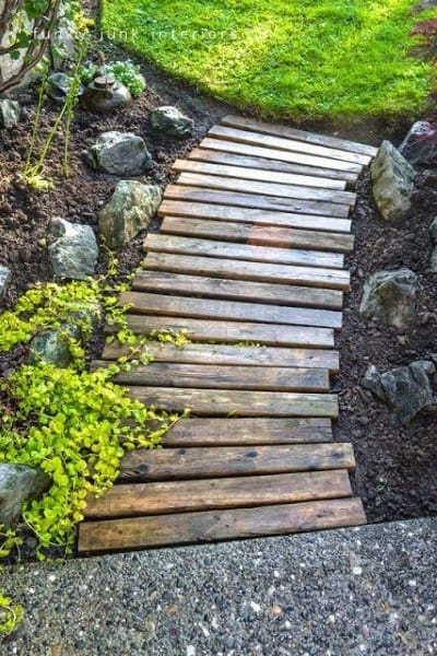 wood beam boards walkway 