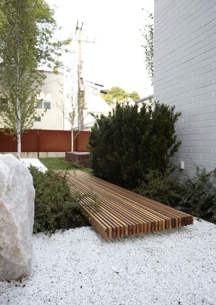 wood board walkway backyard 