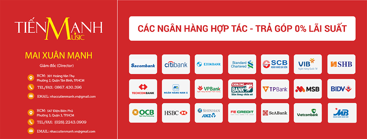 Tiến Mạnh áp dụng hình thức mua nhạc cụ trả góp lãi suất thấp