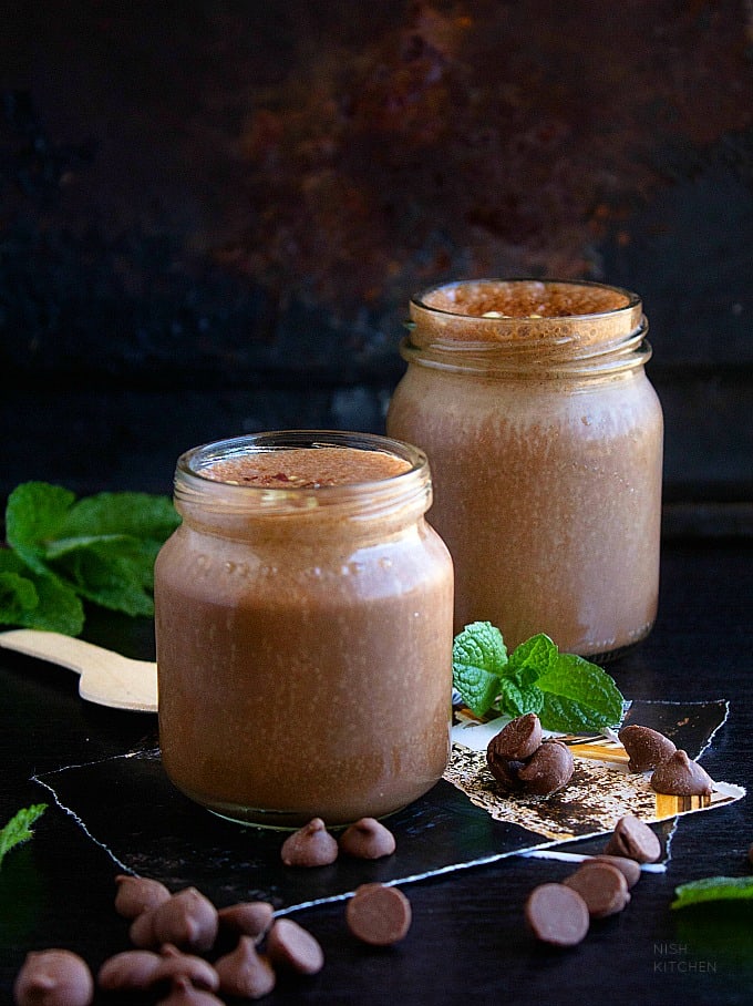 healthy dark chocolate milkshake 