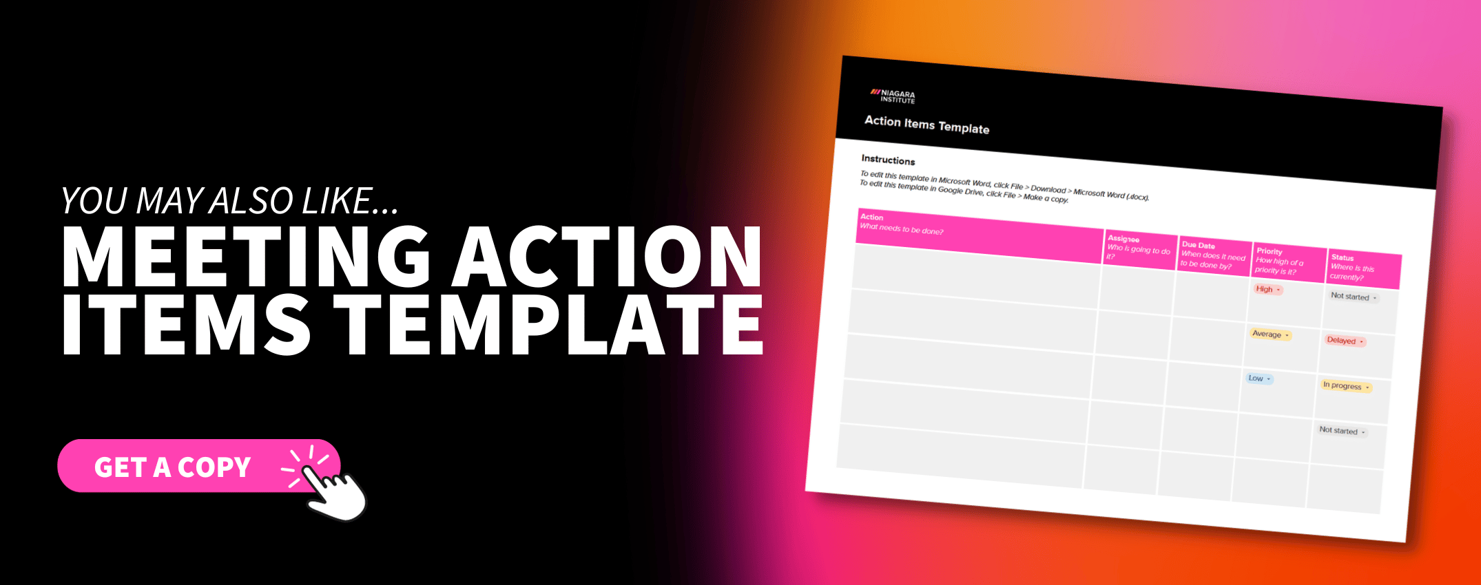 Meeting Action Items Template