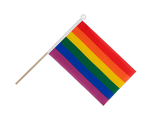 Rainbow Hand Waving Flag 6x9"