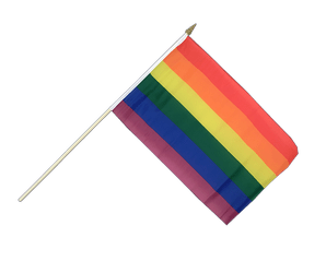 Rainbow Hand Waving Flag 12x18"