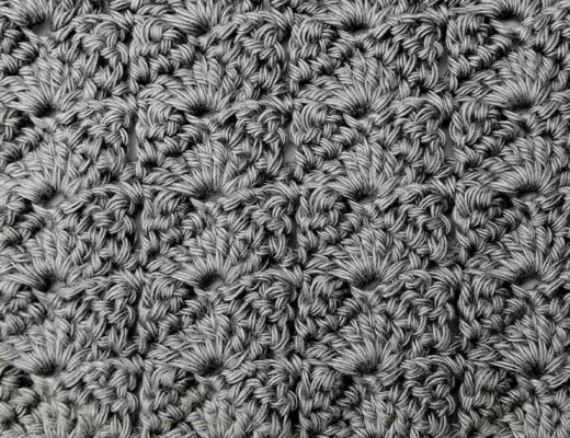 Crochet stitch photo and video tutorial: The shell and bow stitch