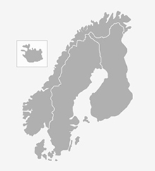 Map of the Nordic countries.