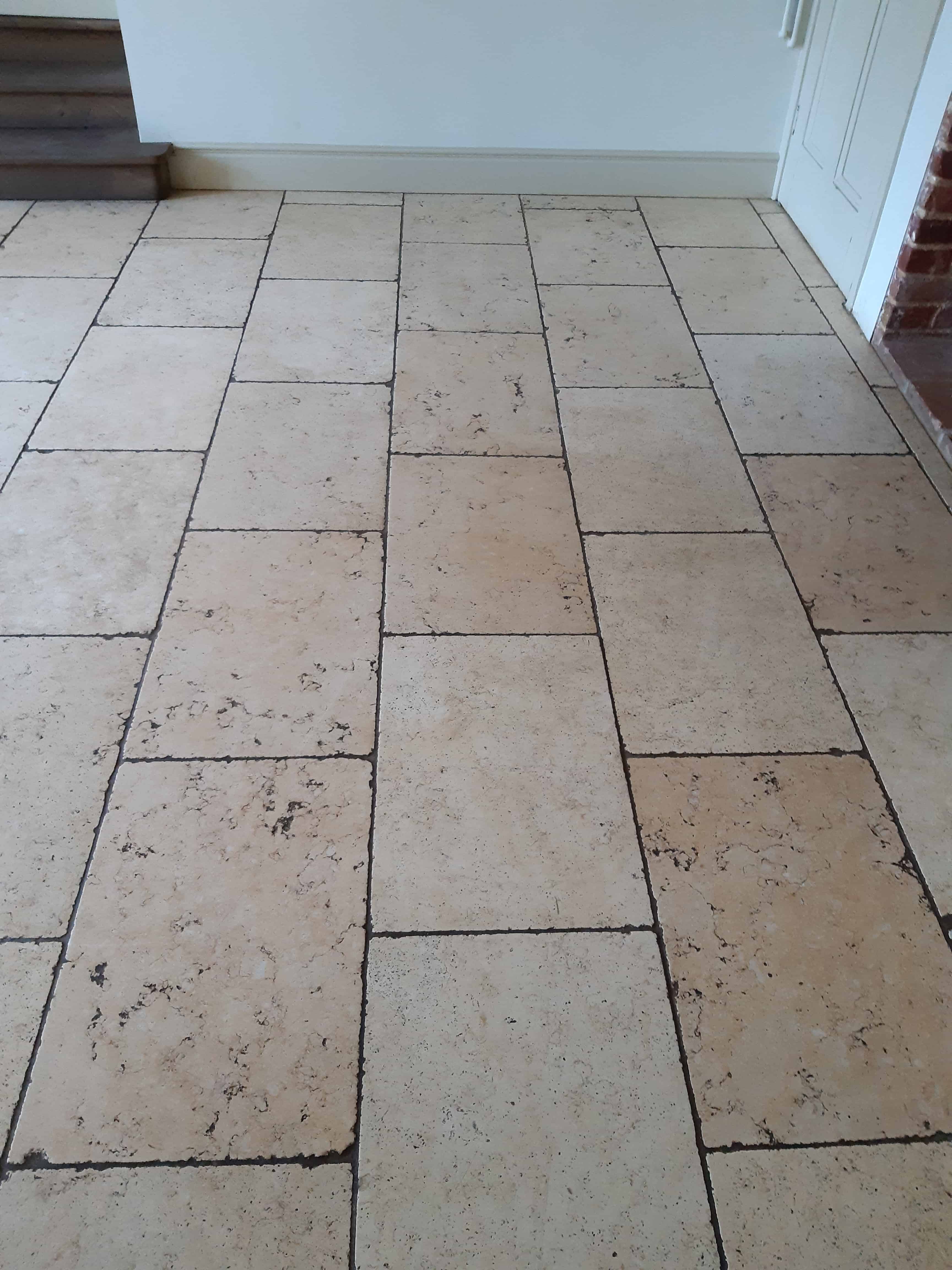 Limestone Flooring Before Renovation in Silfield