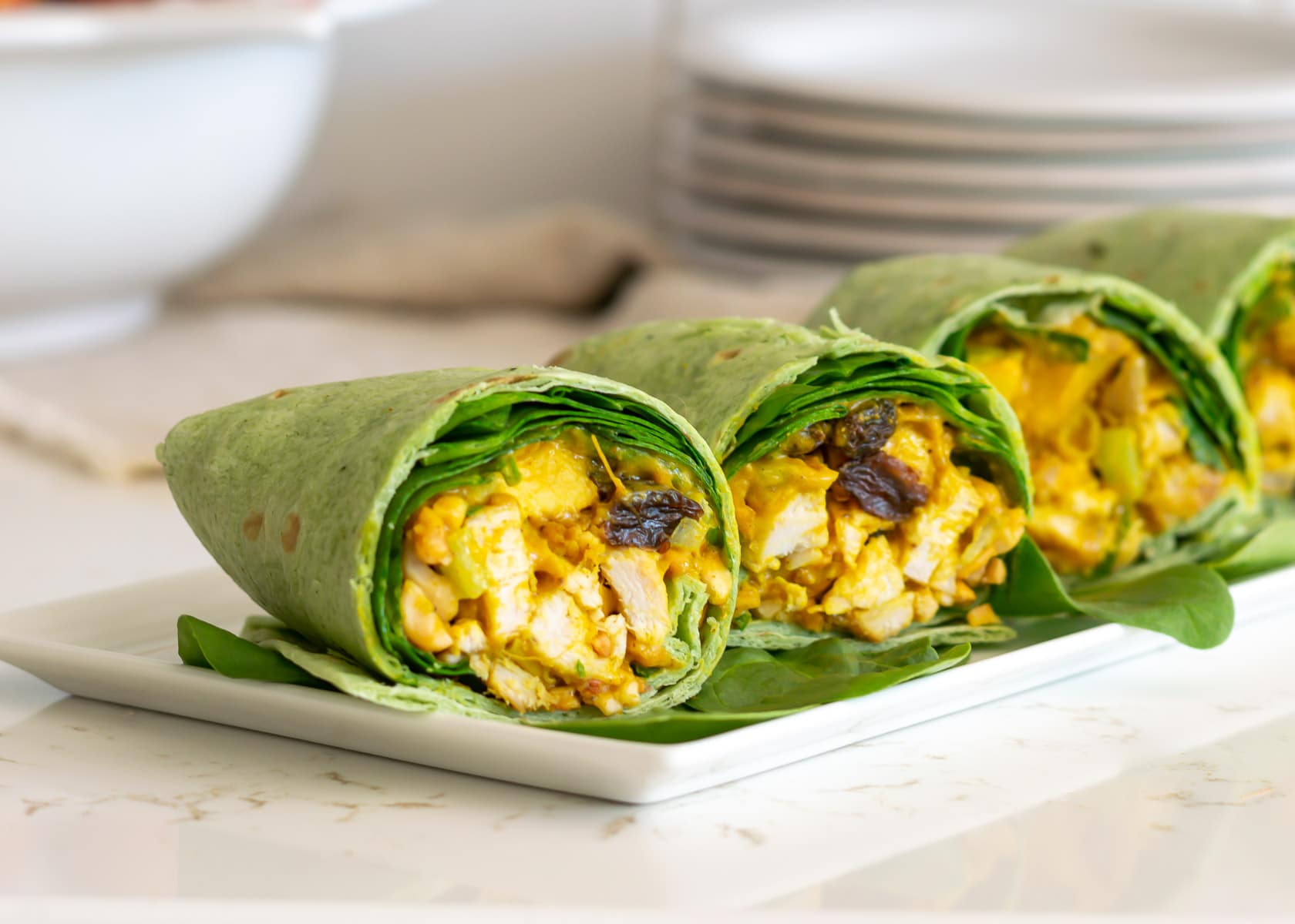 Curried Chicken salad wraps