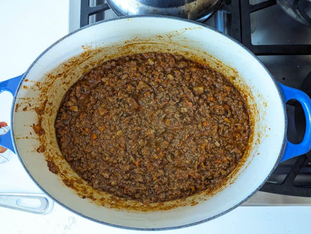 Finished authentic Bolognese Sauce.