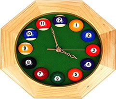 pool man cave bar clock accessory