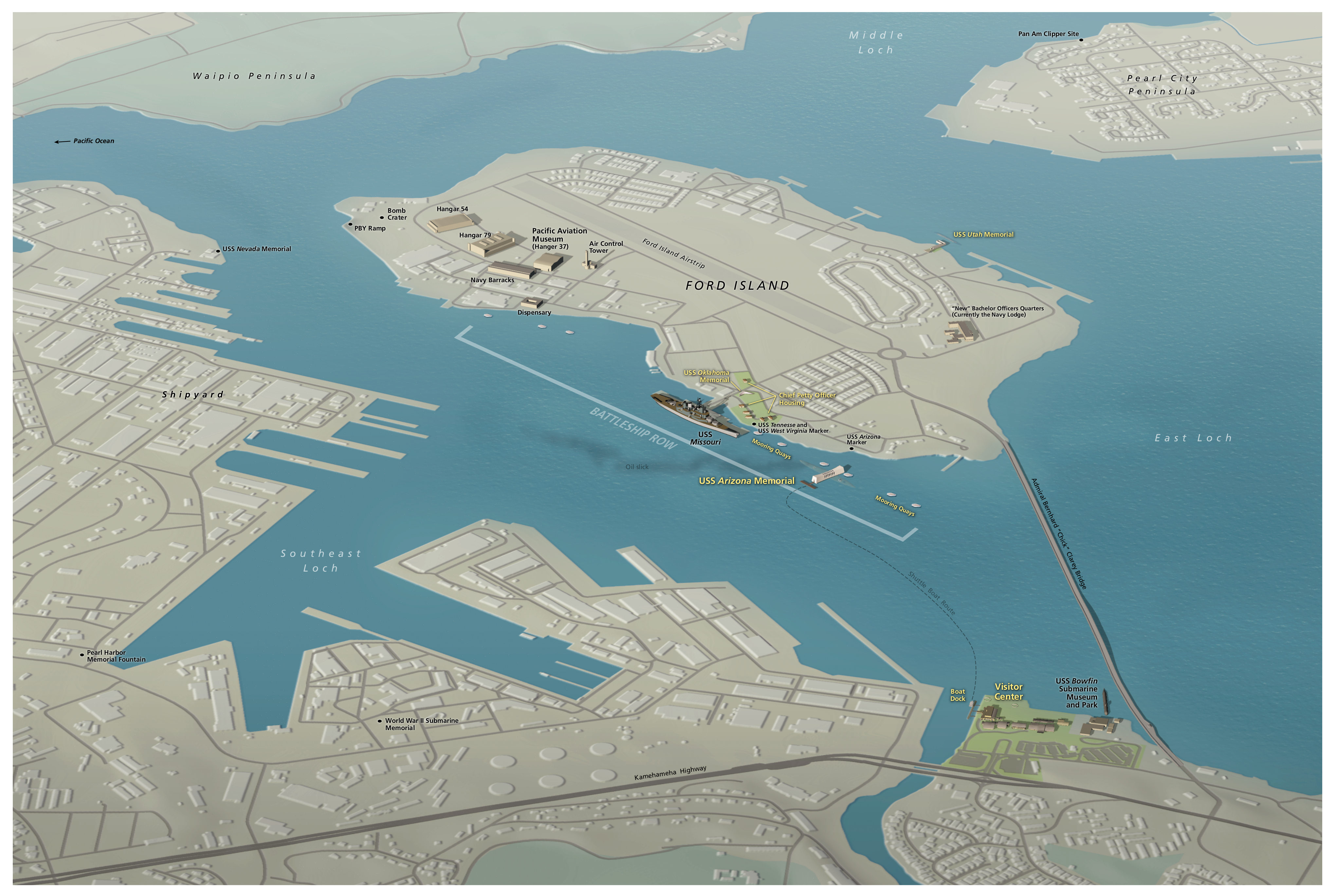 Honolulu Pearl Harbor Map