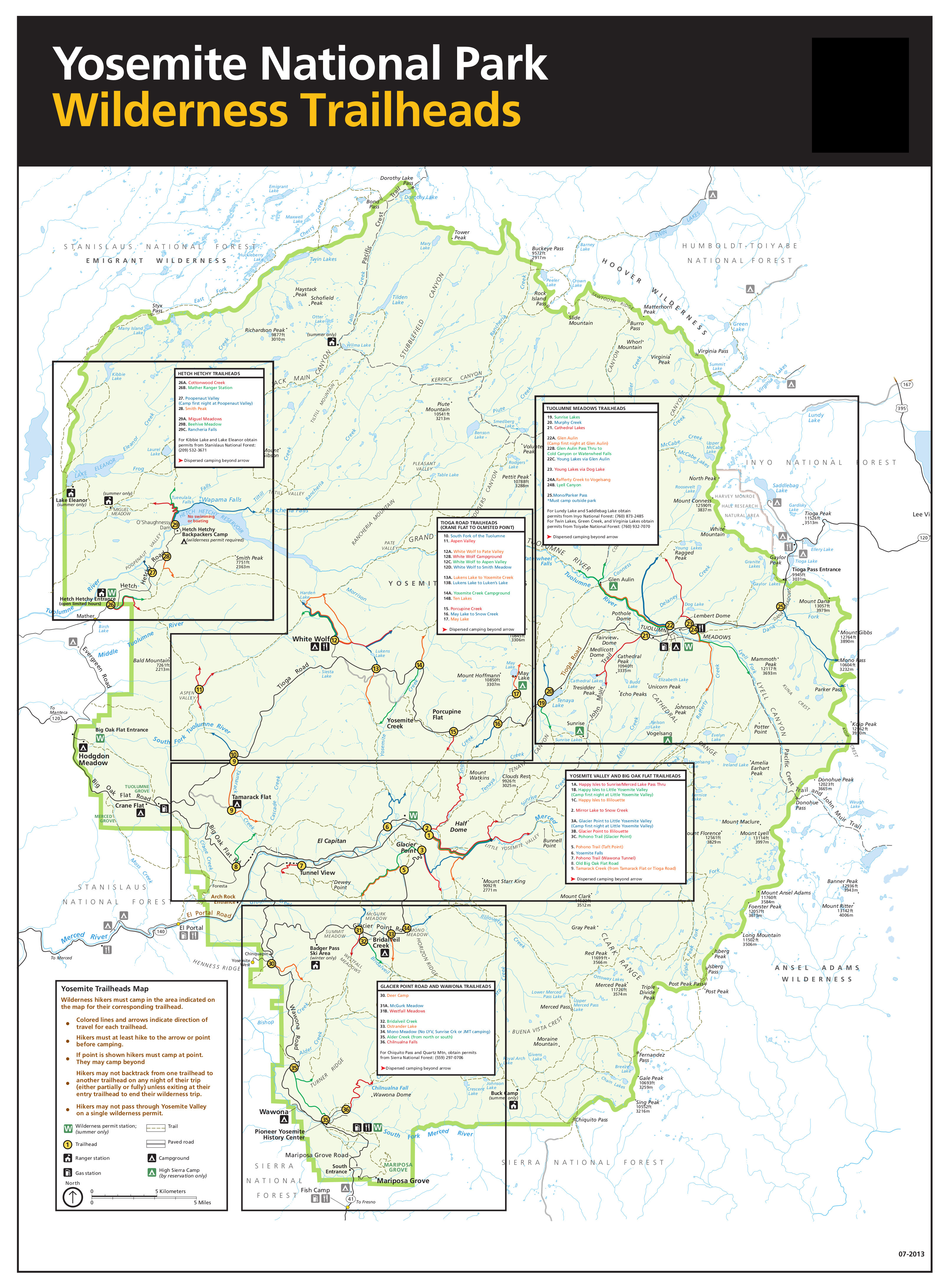 Map Of Trails In Yosemite - London Top Attractions Map